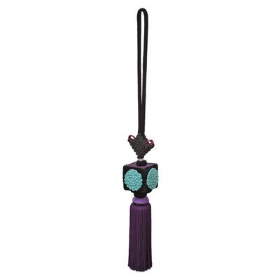 Jean Boggio Peony Curtain Tassel Turquoise With Purple Tassel JB00479