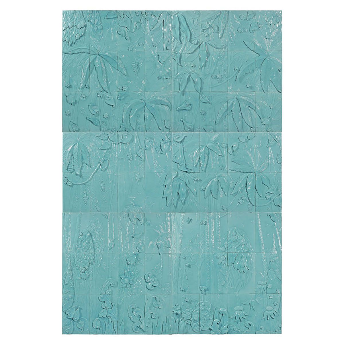 Jean Boggio Extraordinary Garden Tiles Set of 64 Turquoise JB00393T
