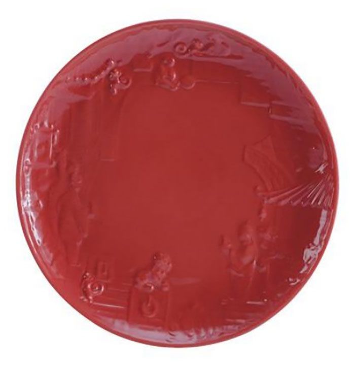 Jean Boggio China Impression Dessert Plate Red JB00313R