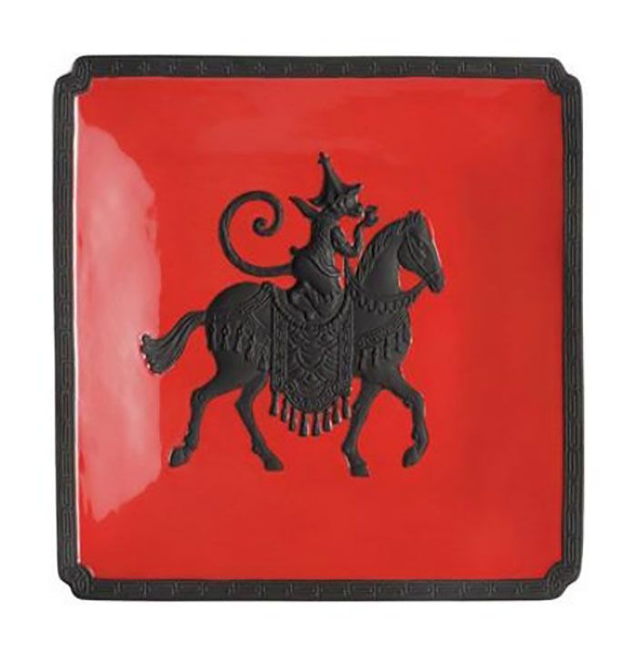 Jean Boggio Marmoset Chevalier Dessert Plate Black Coral JB00516OB