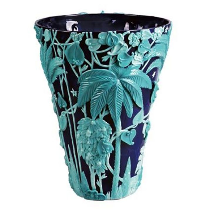 Jean Boggio Extraordinary Garden Vase Dark Blue and Turquoise JB00125A