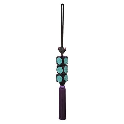 Jean Boggio Peony Long Curtain Tassel Turquoise With Purple Tassel JB00455