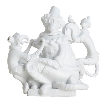 Jean Boggio Marmosets Teapot White Bisque JB00449W