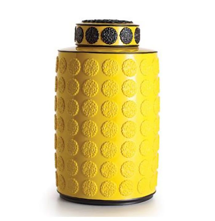 Jean Boggio Rainbow Ginger Jar Yellow Black JB00699YB