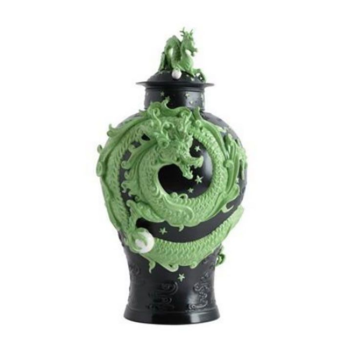 Jean Boggio Dragon Ginger Jar Black Green JB00816BG