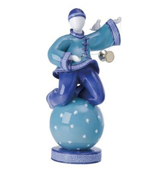 Jean Boggio Boy With A Diabolo Figurine Turquoise JB00370