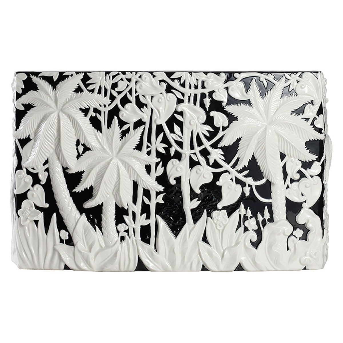 Jean Boggio Extraordinary Garden Grand Flat Vase Black and White JB00525BW