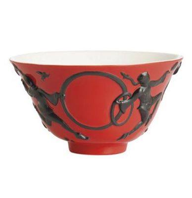 Jean Boggio Personage Circus Small Bowl Orange Black JB00703OB