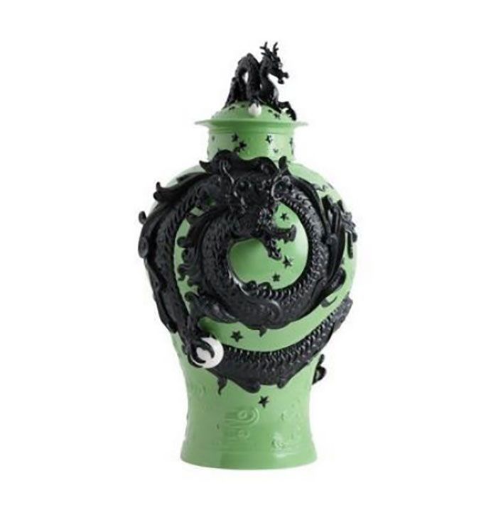 Jean Boggio Dragon Ginger Jar Green Black JB00816GB