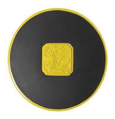 Jean Boggio Marmosets Dessert Plate Black Yellow JB00515BY