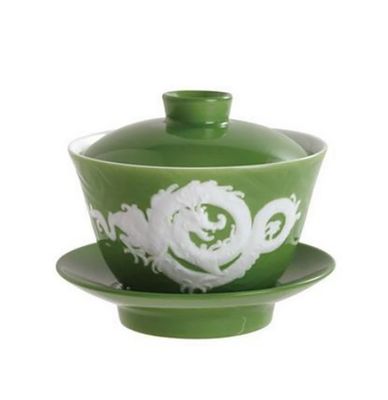 Jean Boggio Covered Chinese Tea Cup With Dragon Pattern JB00910