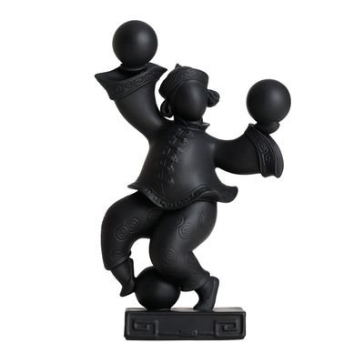 Jean Boggio Baby Circus Sha Sha Girl With Balls Figurine Black JB00865B