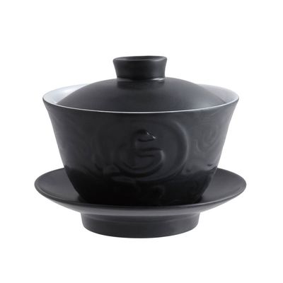 Jean Boggio Covered Chinese Tea Cup With Snake Pattern Black Mat JB00911B