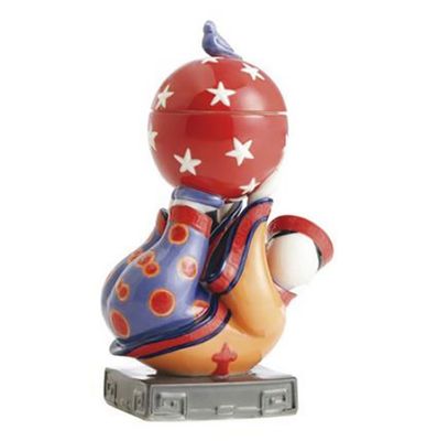 Jean Boggio Baby Circus An Boy With Big Ball Covered Box Figurine Red JB00707OR