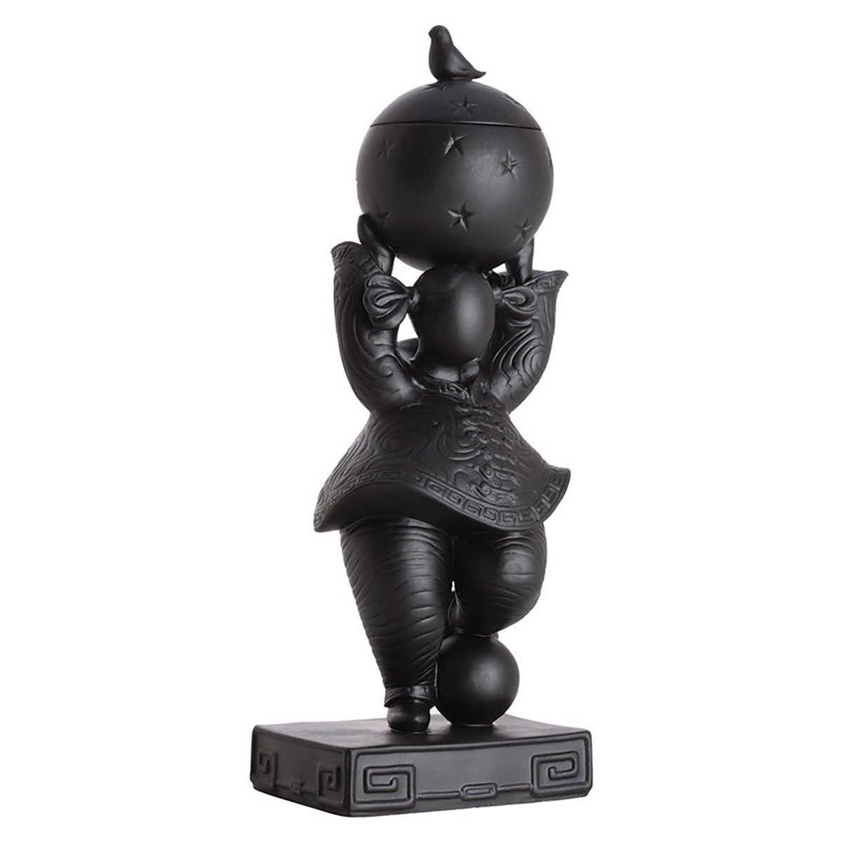 Jean Boggio Baby Circus Shan Shan Girl With Big Ball Covered Box Figurine Black JB00796B