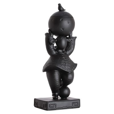 Jean Boggio Baby Circus Shan Shan Girl With Big Ball Covered Box Figurine Black JB00796B