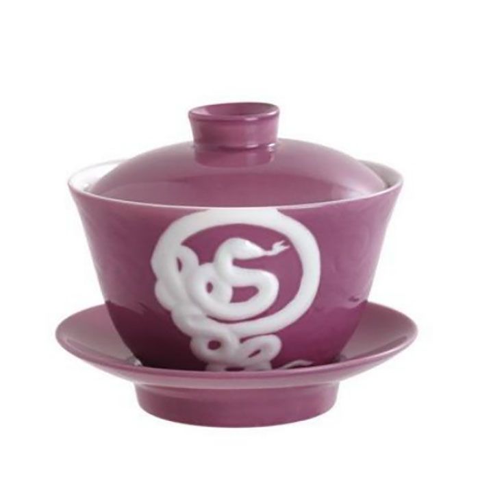 Jean Boggio Covered Chinese Tea Cup With Snake Pattern JB00911