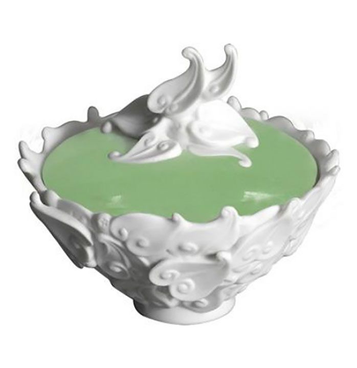 Jean Boggio Extraordinary Garden Leaf Bowl With Cover Green JB00135G