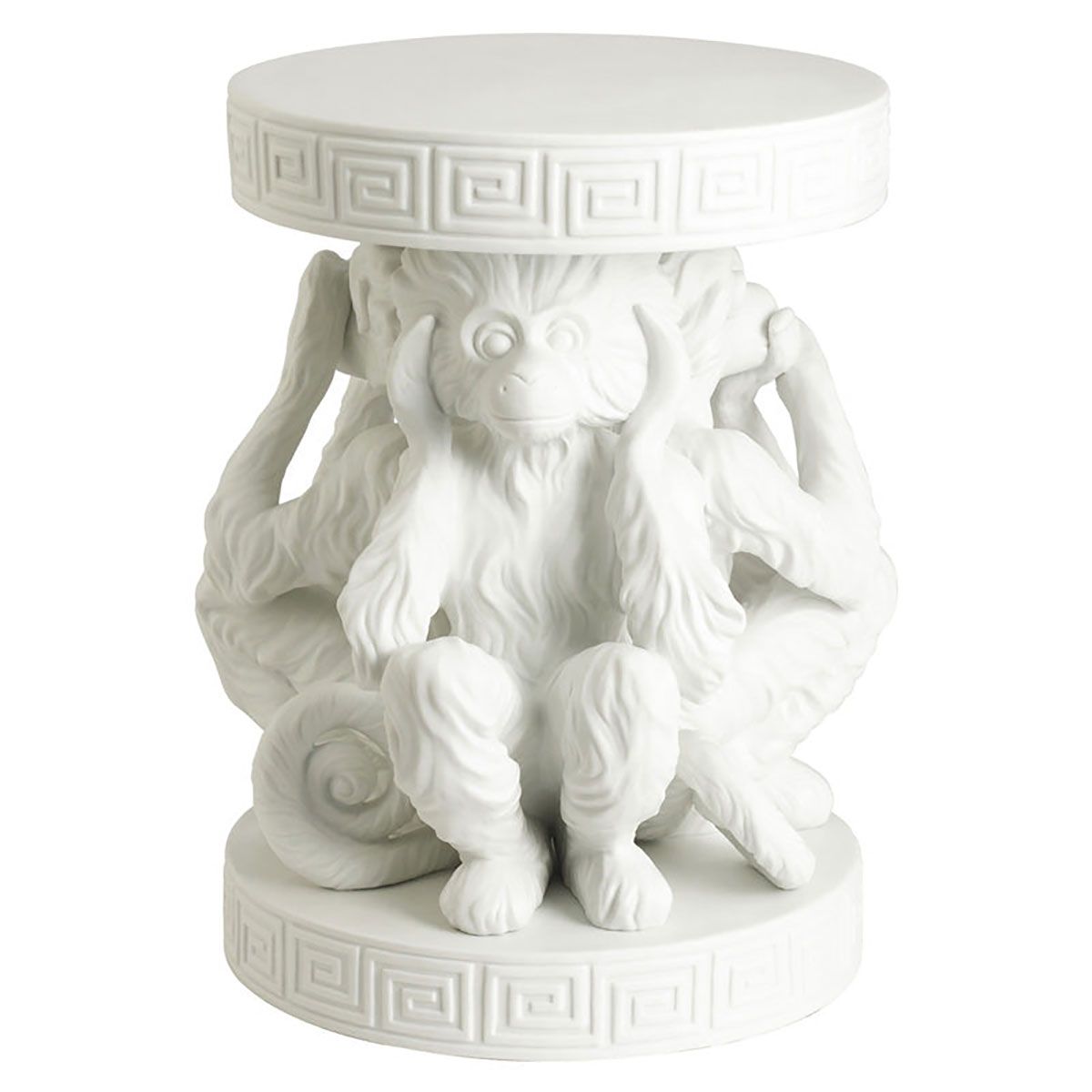Jean Boggio Three Wise Monkeys Stool White Bisque JB00358W