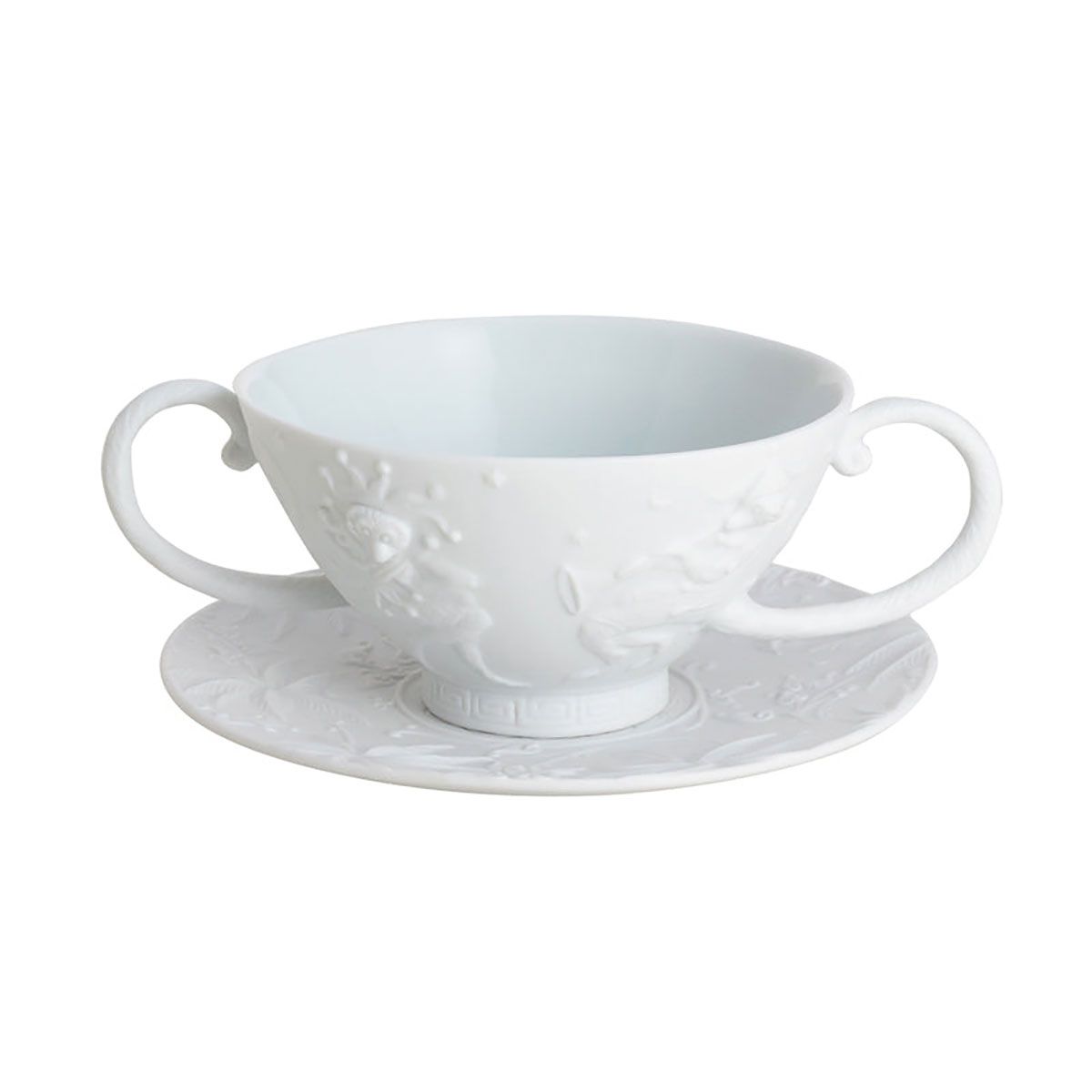 Jean Boggio Marmosets Cup Saucer White Bisque JB00446W