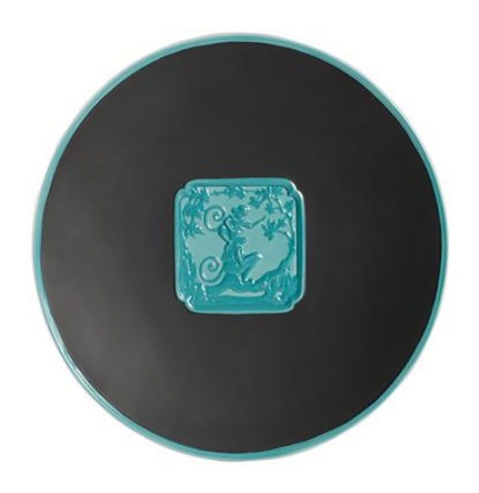 Jean Boggio Marmosets Dessert Plate Black Turquoise JB00515BB