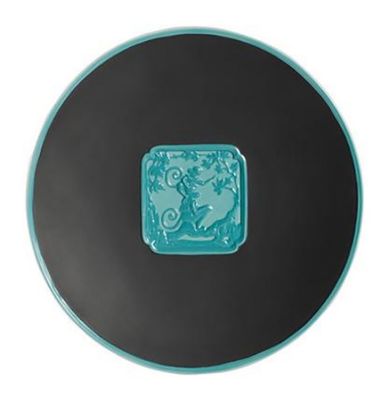 Jean Boggio Marmosets Dessert Plate Black Turquoise JB00515BB