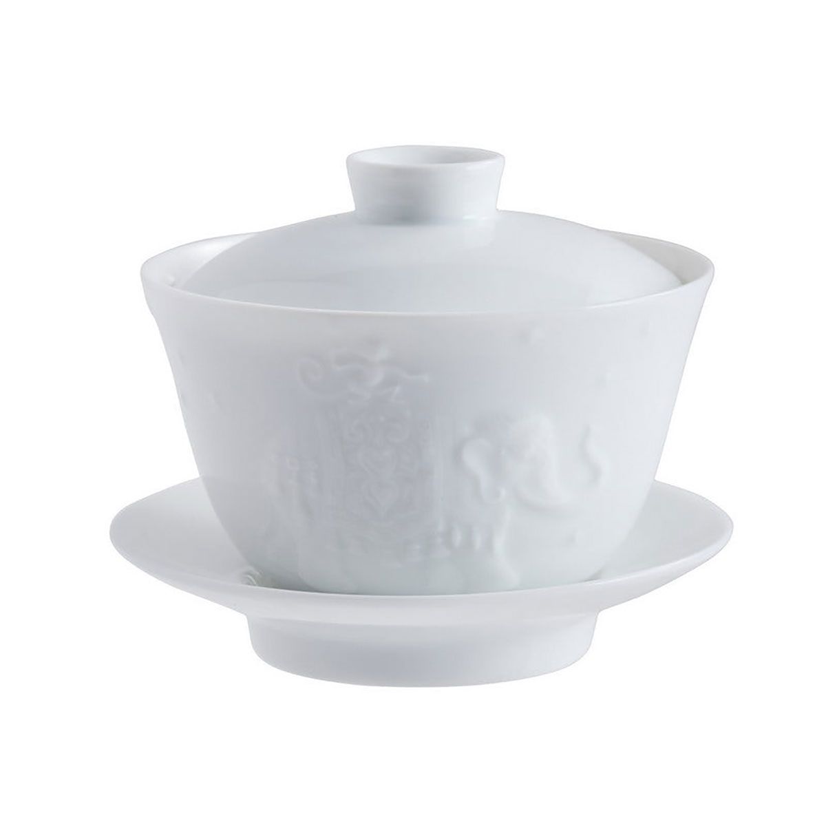 Jean Boggio Xiang Covered Chinese Tea Cup White JB00918WG