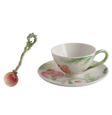 Jean Boggio Pomegranate Cup Saucer Spoon Set JB00932