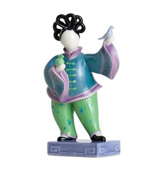 Jean Boggio Baby Circus Ni Ni Girl With Bird Figurine Blue JB00867