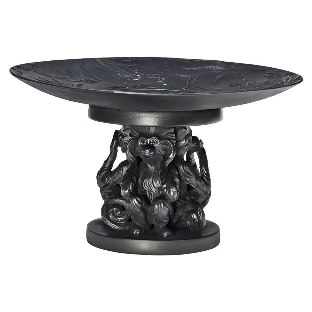 Jean Boggio Three Wise Monkeys Pedestal Plate Black JB00447B