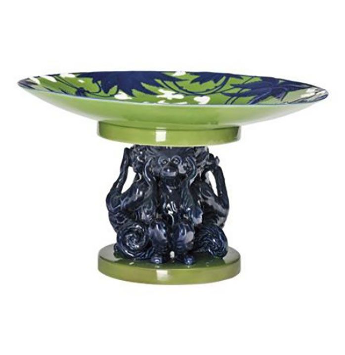 Jean Boggio Three Wise Monkeys Pedestal Plate Color JB00447