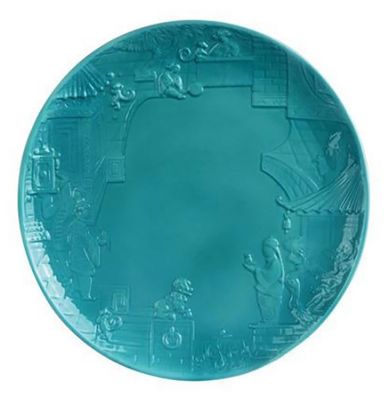 Jean Boggio China Impression Dessert Plate Turquoise JB00313T