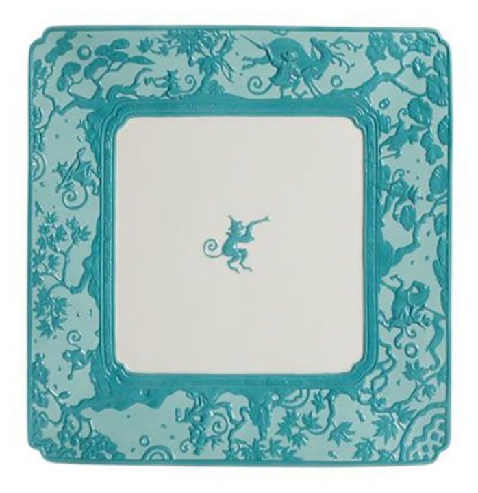 Jean Boggio Legends of Marmosets Serving Plate Turquoise JB00517