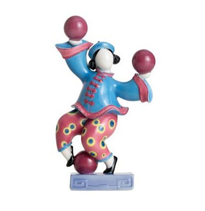 Jean Boggio Baby Circus Sha Sha Girl With Balls Figurine Blue JB00865
