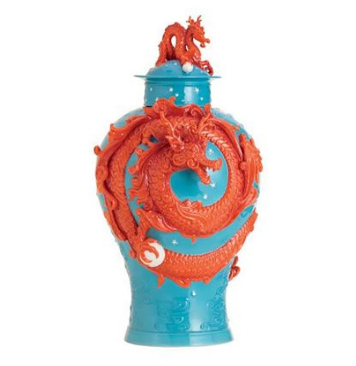 Jean Boggio Dragon Ginger Jar Blue Orange JB00816BO