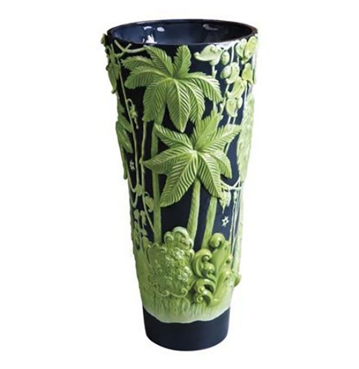 Jean Boggio Extraordinary Garden Tall Vase Black and Green JB00124A