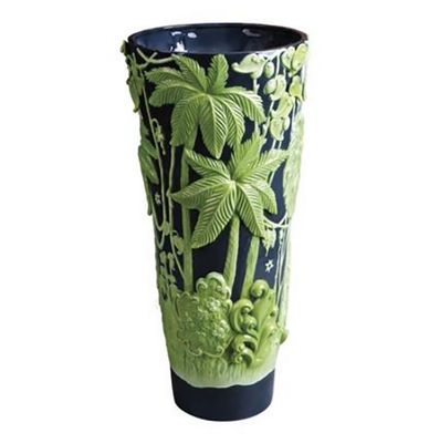 Jean Boggio Extraordinary Garden Tall Vase Black and Green JB00124A