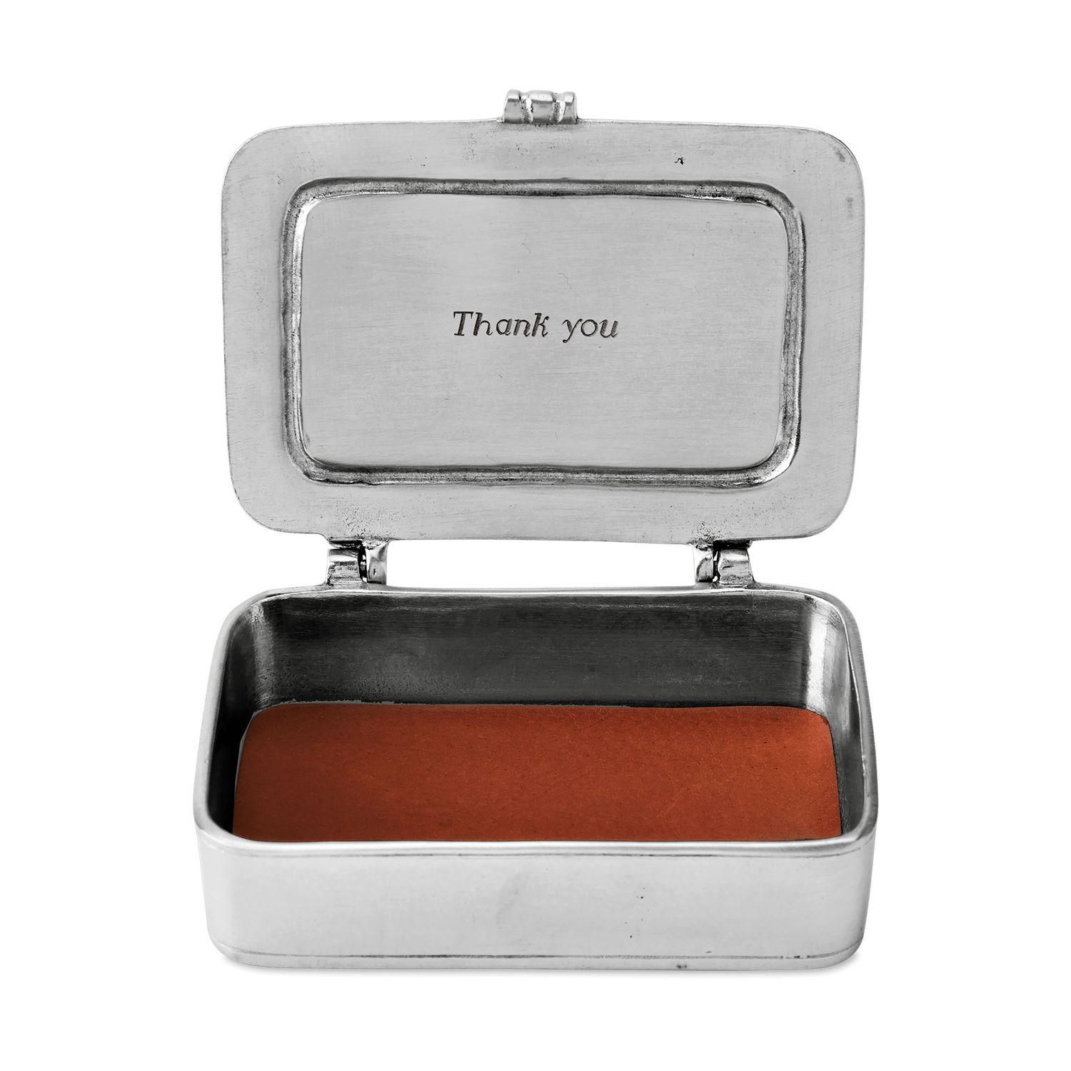 Match Pewter Grazie Large Box with Brown Leather Insert 945.8BRN