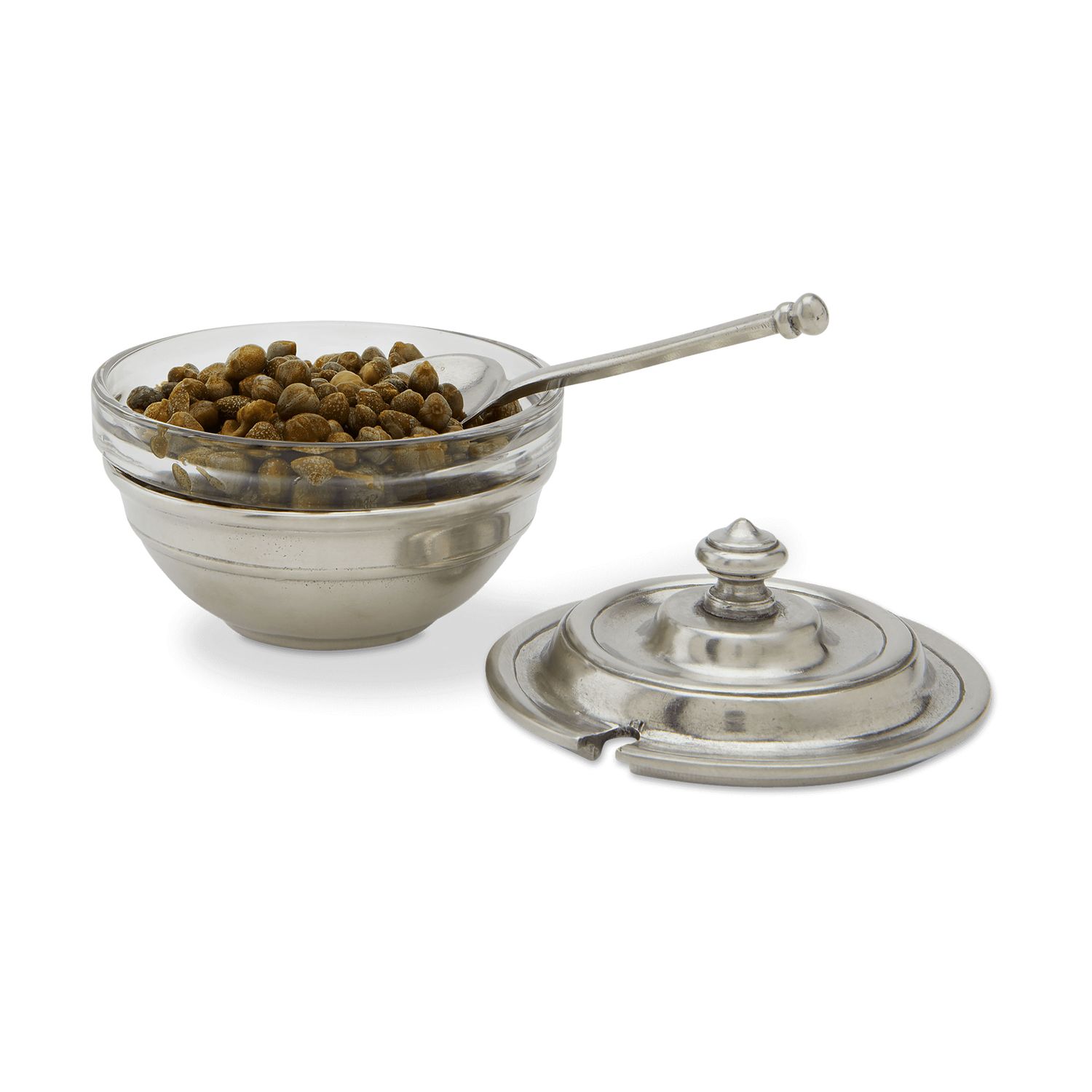 Match Pewter Condiment Uno Set with Lid and Spoon 1358.4