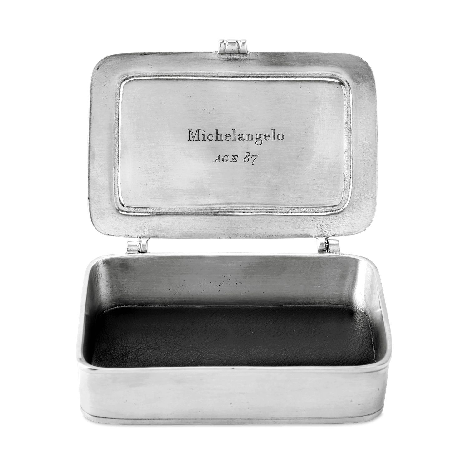 Match Pewter Michelangelo Small Box with Black Leather Insert 1378.3BLK