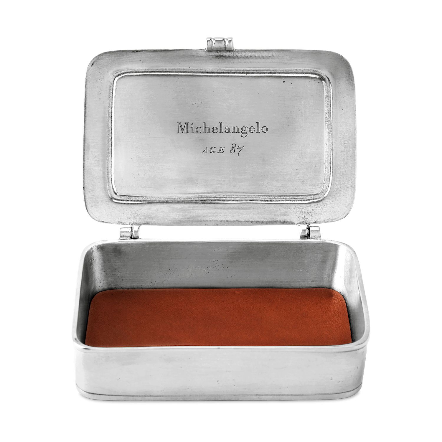 Match Pewter Michelangelo Small Box with Brown Leather Insert 1378.3BRN