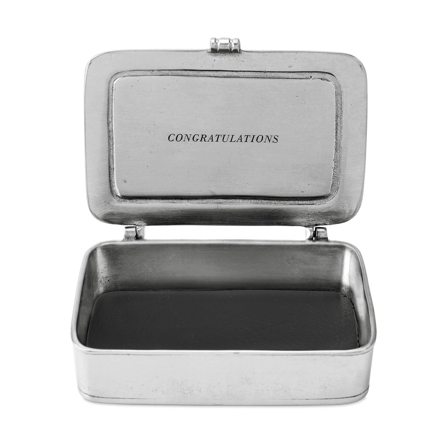 Match Pewter Congratulazioni Large Box with Black Leather Insert 1378.0BLK
