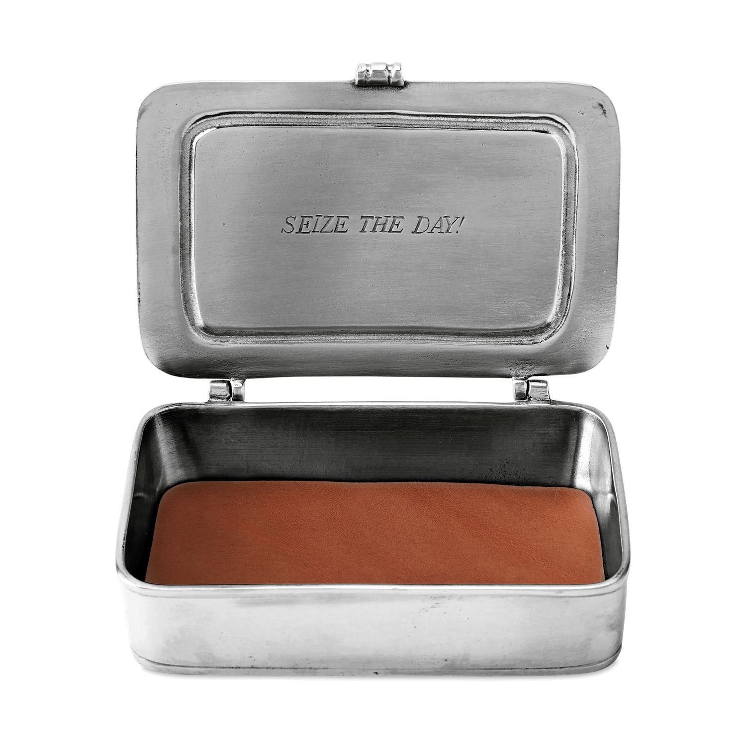 Match Pewter Carpe Diem Large Box with Brown Leather Insert 945.4BRN