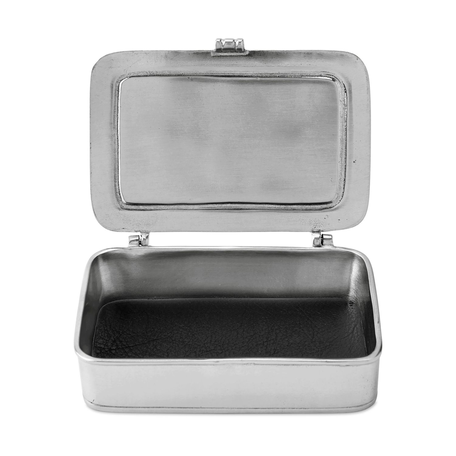 Match Pewter Small Lidded Box with Black Leather Insert 945.1BLK