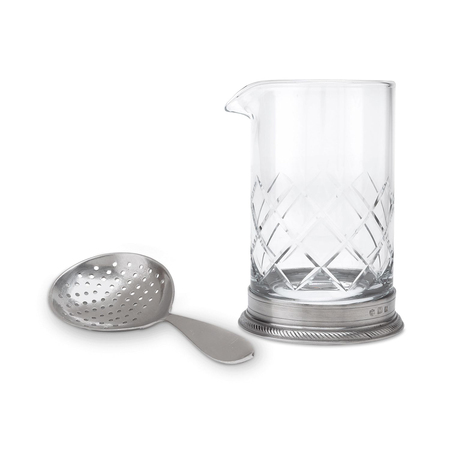 Match Pewter Luisa Mixing Glass with Strainer A892.5