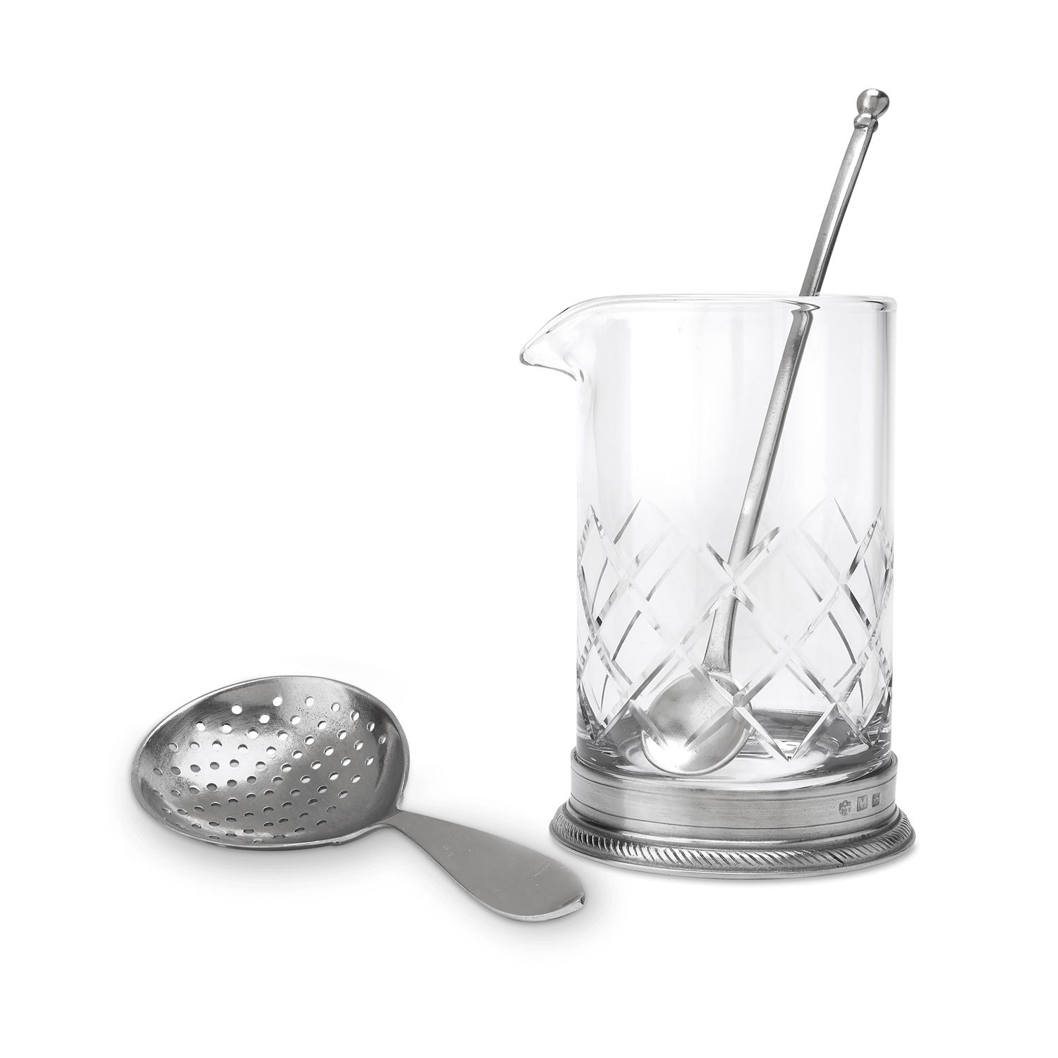 Match Pewter Luisa Mixing Glass with Strainer and Stirrer A892.6