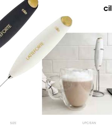 Cilio Latteforte Milk Frother with Stainless Steel Stand White C103182, 4017166103182