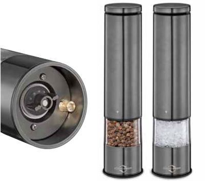 Kuchenprofi Boston Electric Salt or Pepper Mill Set Stainless Steel Acrylic K3090032400, 4007371073…