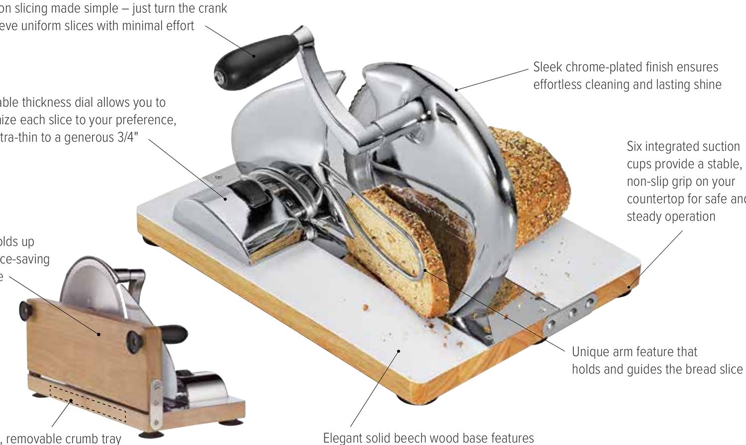 Zassenhaus Vintage Bread Slicer Manual Chrome M072006, 4006528072006