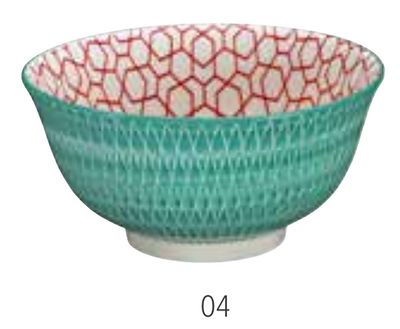 Amici Design Rhombuses Textured Porcelain Bowl Turquoise C107807, 4017166107807